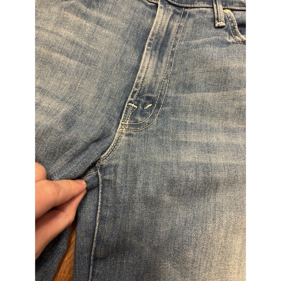 Mother The Rascal Ankle Snippet Jeans Well Played Frayed Crop Blue Size 26 - Picture 6 of 16